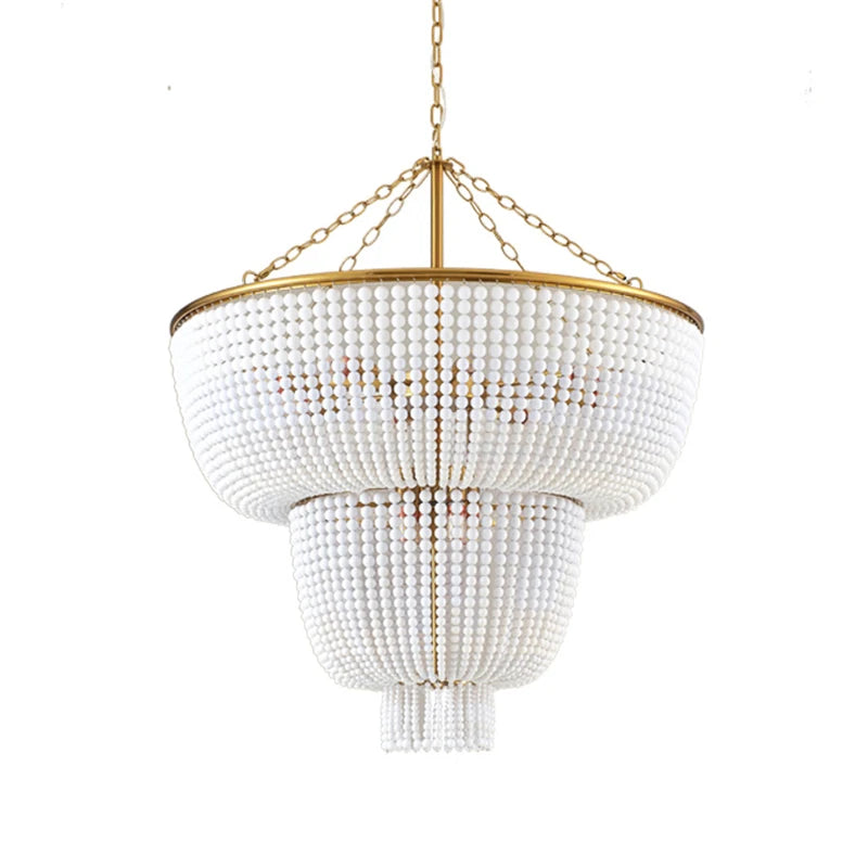 Tiered beaded chandelier for palace