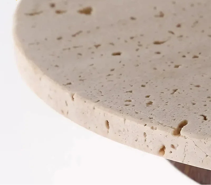 Pendentif en pierre naturelle wabi sabi avec accent en bois