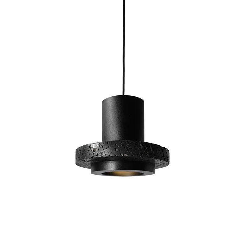 Retro industrial style black hole stone pendant lamp