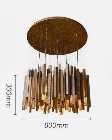 Solid wood LED pendant light for modern design