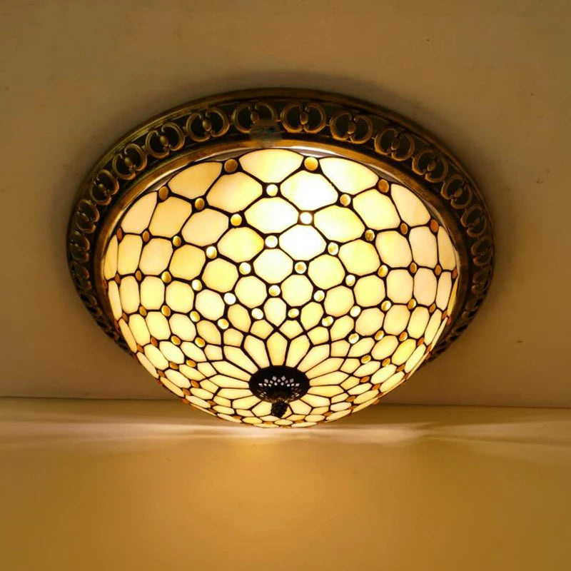 Turkse retro glazen plafondlamp