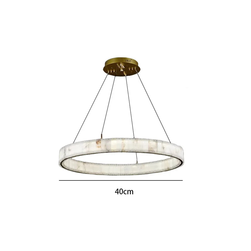 Lustre en marbre avec anneaux