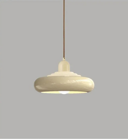 Beige Bauhaus Pendant Light - Modern Suspension | LED, Metal, 90-260V, minimalist ceiling lamp with glossy finish.