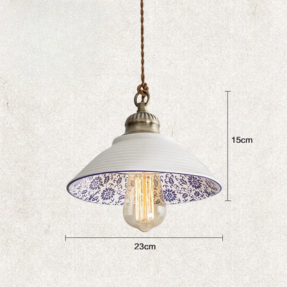 Loft ceramic vintage hanging lamp for cafe and dining