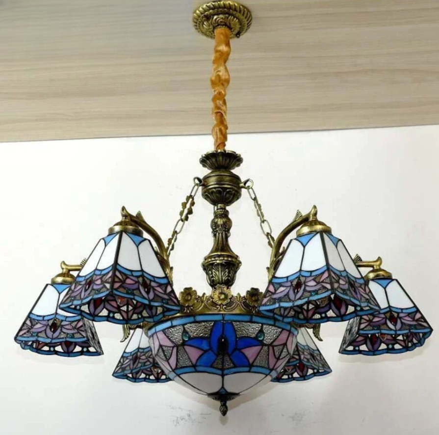 Tiffany style stained glass pendant