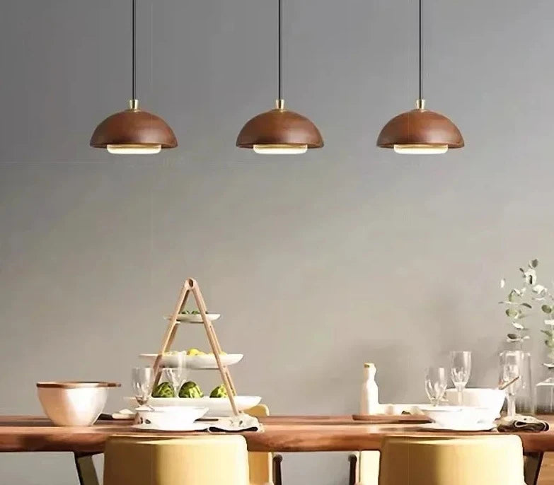 LUXELY nordic led wood pendant lamp for kitchen island