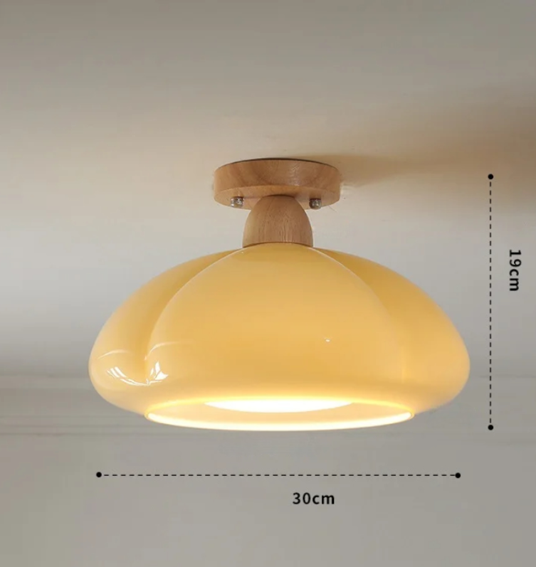 Pumpkin glass LED pendant light japanese style