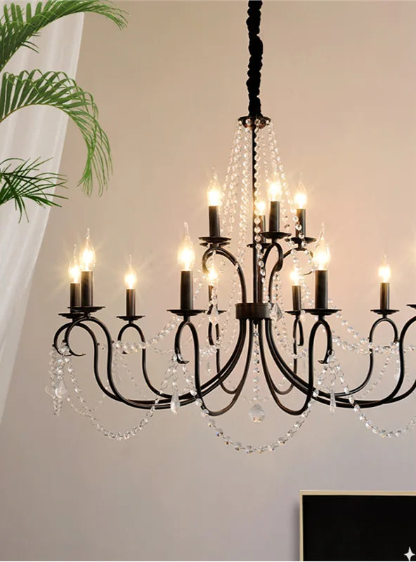 Noir french crystal loft piece