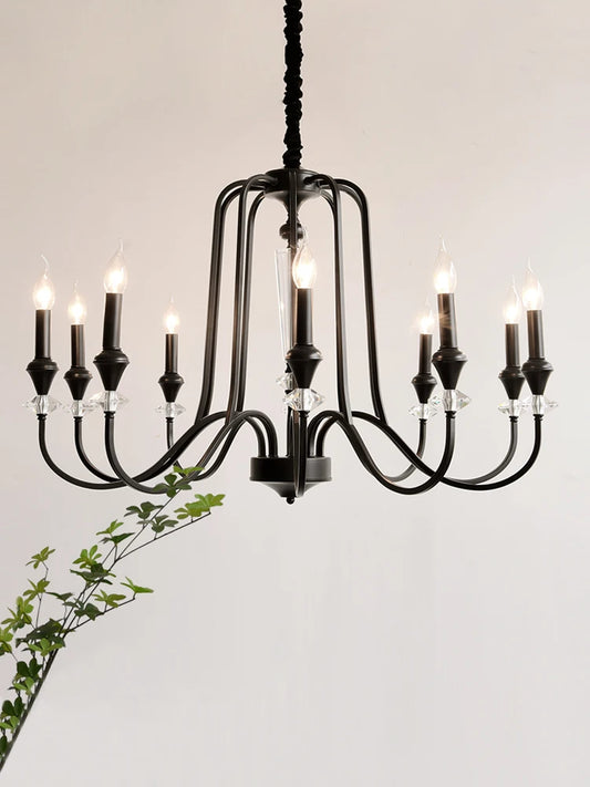 Franse antieke duplex kristallen kroonluchter