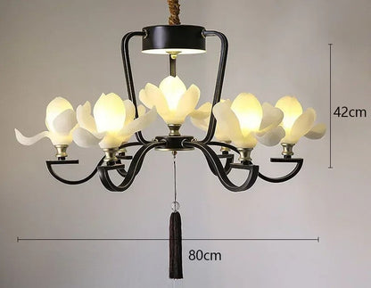 Magnolia flower retro modern chandelier