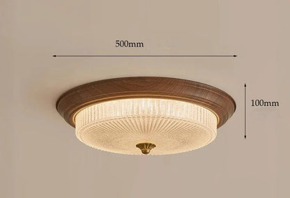 Walnut etched glass ceiling light for dining room
