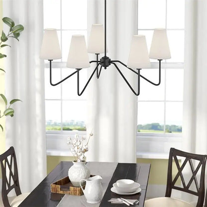Linen drum island chandelier