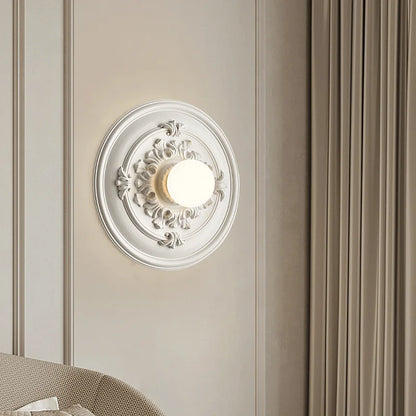 LUXELY french round bedside wall lamp retro