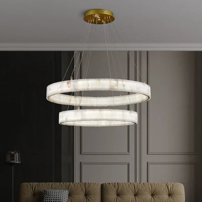 Lustre en marbre avec anneaux