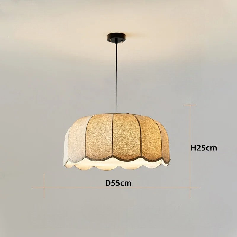 Japanse stoffen hanglamp voor de slaapkamer