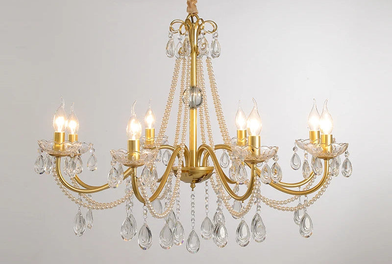 Classic crystal candle ceiling light