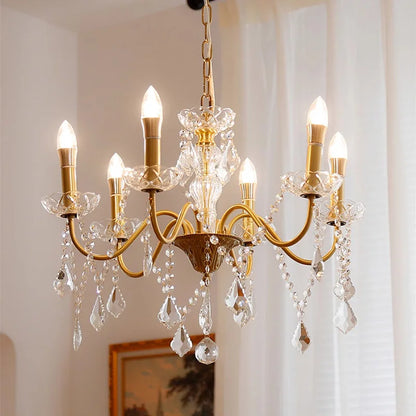 French gold crystal e14 chandelier