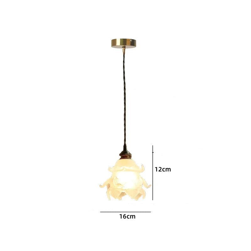 Suspension LED en céramique blanche et cuivre