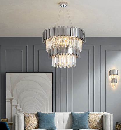 Silver Crystal Chandelier