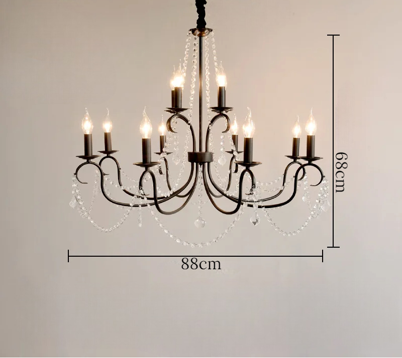 Noir french crystal loft piece