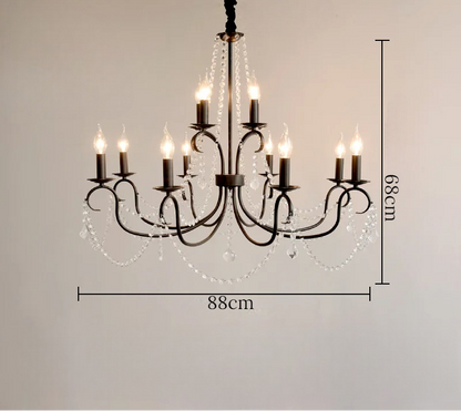 Noir french crystal loft piece