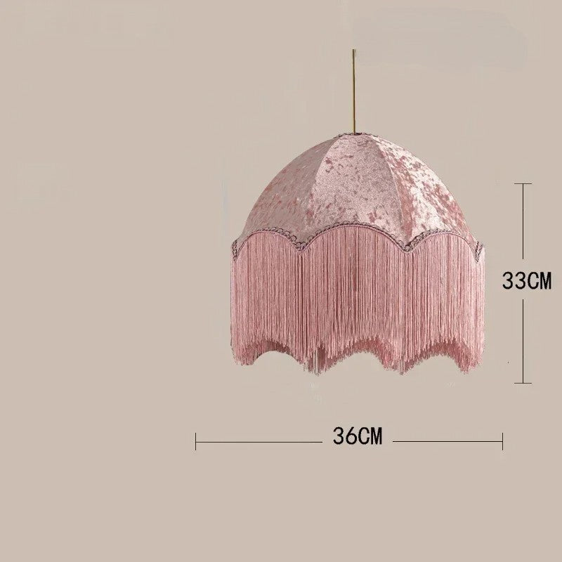 French retro tassel fabric chandelier