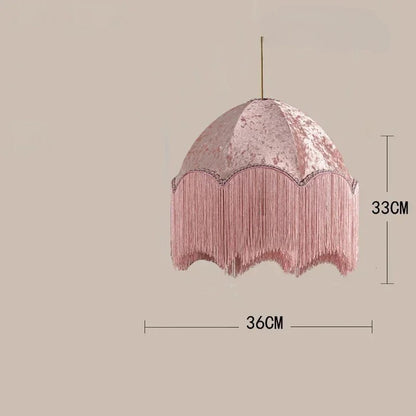 French retro tassel fabric chandelier