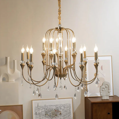 Gold style grand crystal chandelier