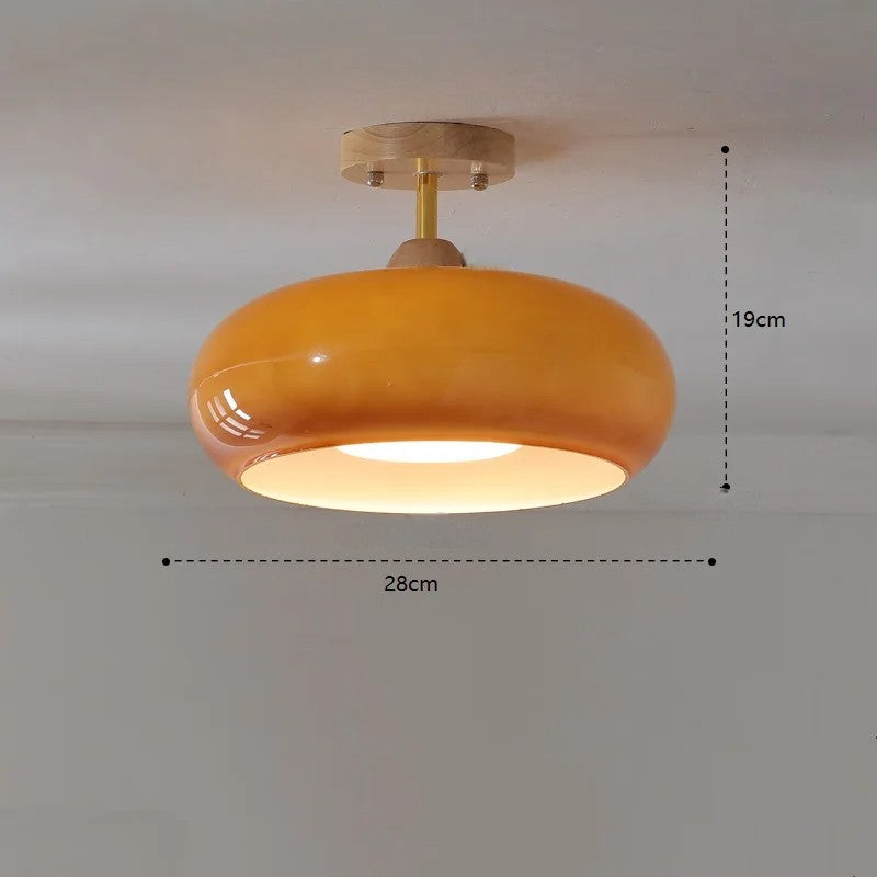 Pumpkin glass LED pendant light japanese style