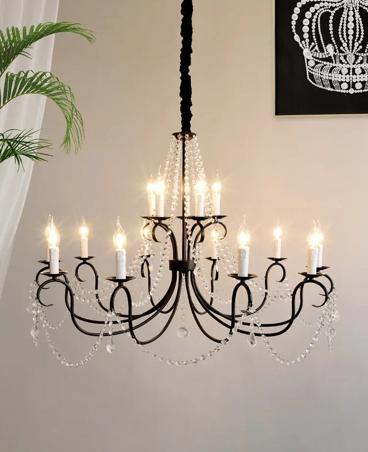 Noir french crystal loft piece