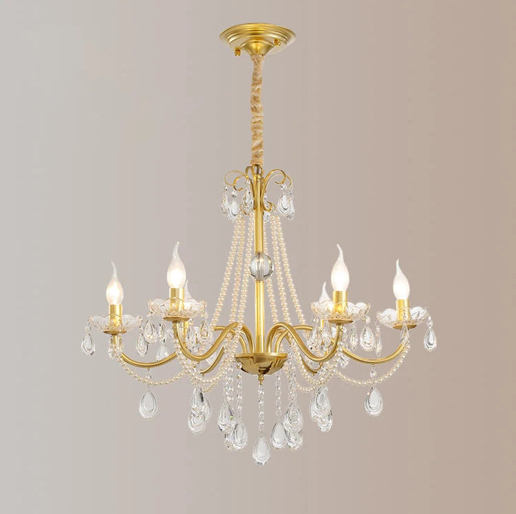 Classic crystal candle ceiling light