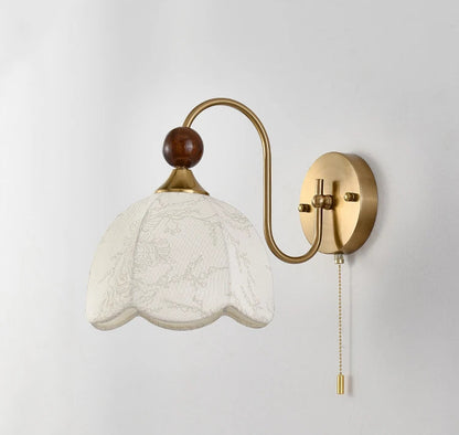 French fabric wall lamp with cable switch
