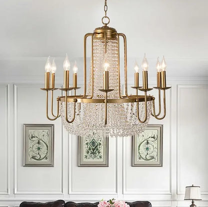 Vintage bronze crystal room chandelier