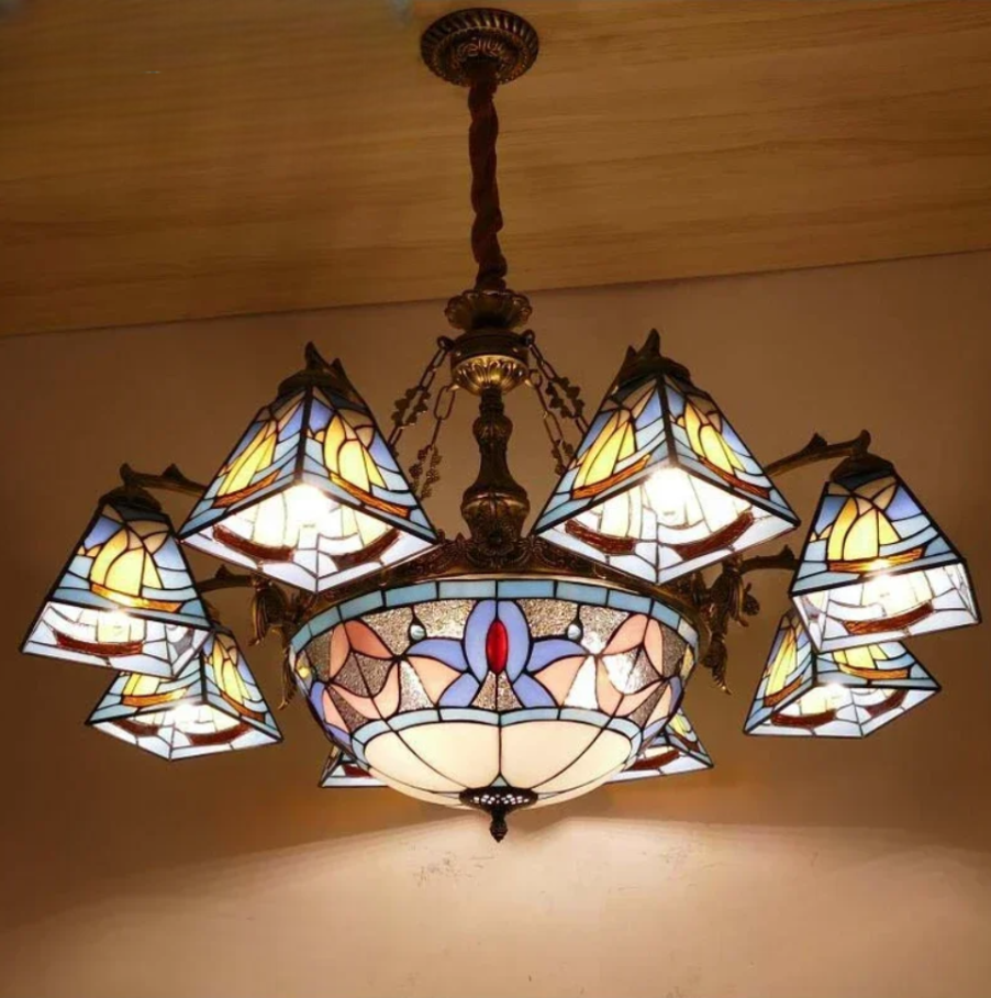 Tiffany style stained glass pendant