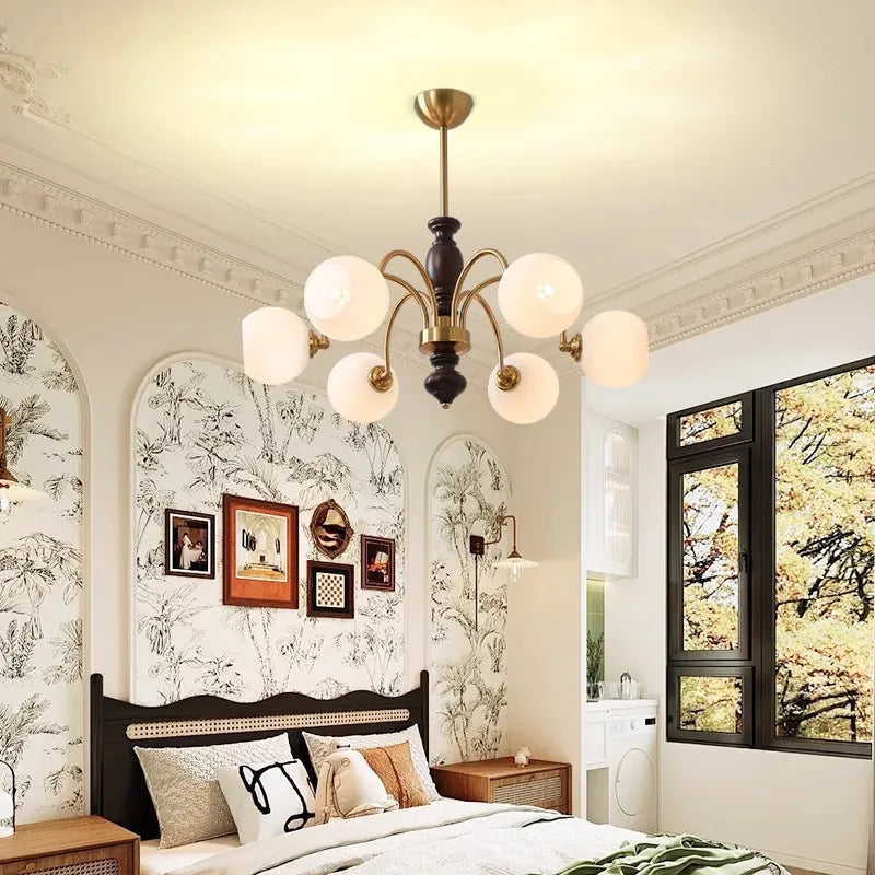 Lampada da soffitto vintage in vetro semi-incassata