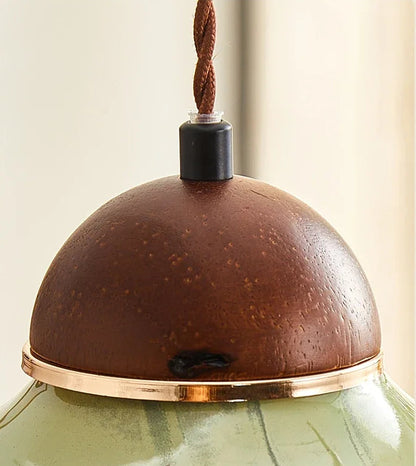 Groene keramische schaal hanglamp voor kookeiland