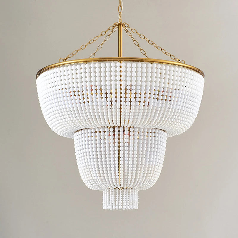 Tiered beaded chandelier for palace