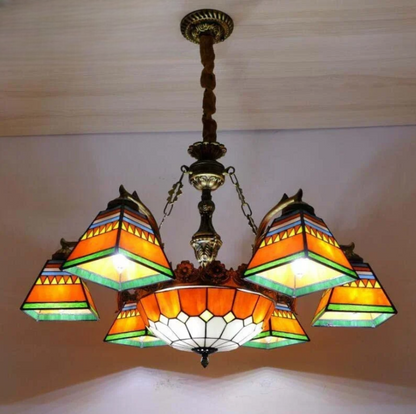 Tiffany style stained glass pendant