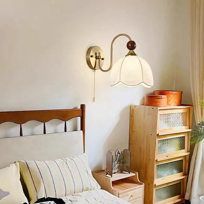 French fabric wall lamp with cable switch