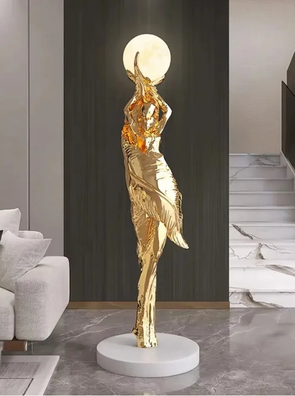 Sculptural humanoid floor lamp