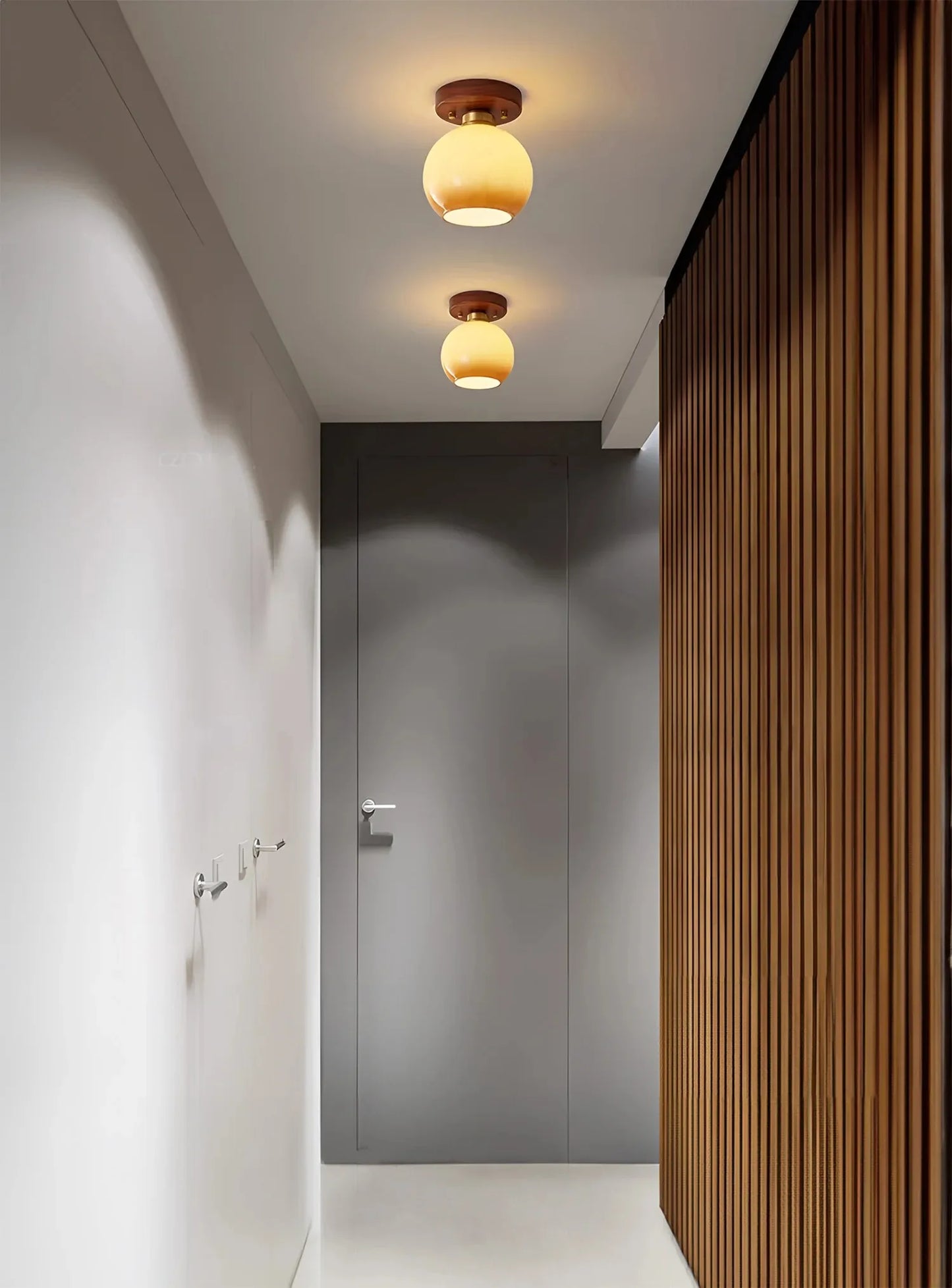 Walnut gradient glass ceiling light for entryway