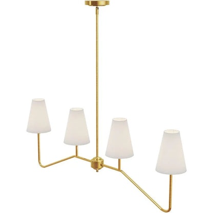 Linen drum island chandelier