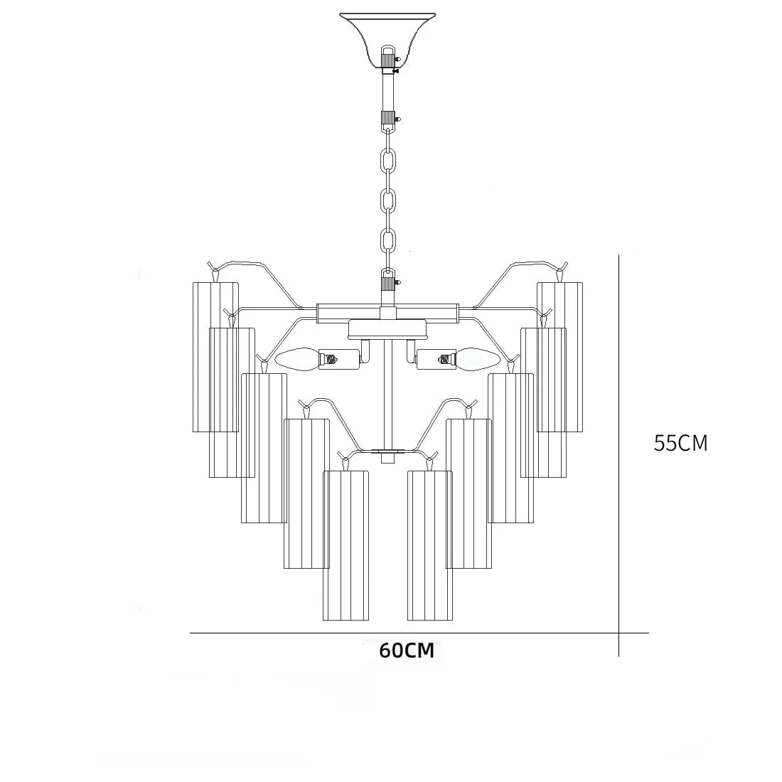 Frosted glass led chandelier for bedroom and dining room