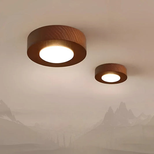 Walnut brass ceiling spotlight for kitchen island