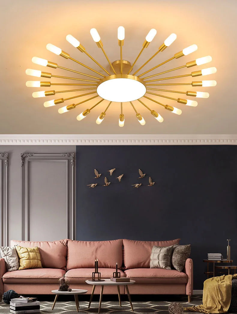 Brass chandelier