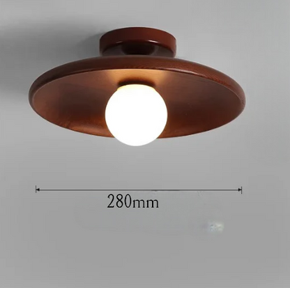 LUXELY modern wabi-sabi walnut wood and brass ceiling light