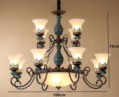 Emerald Ceramic Chandelier