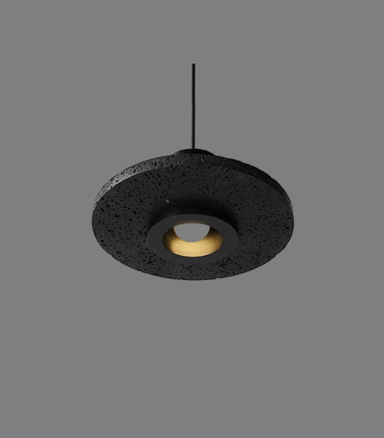 Retro industrial style black hole stone pendant lamp