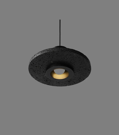 Retro industrial style black hole stone pendant lamp