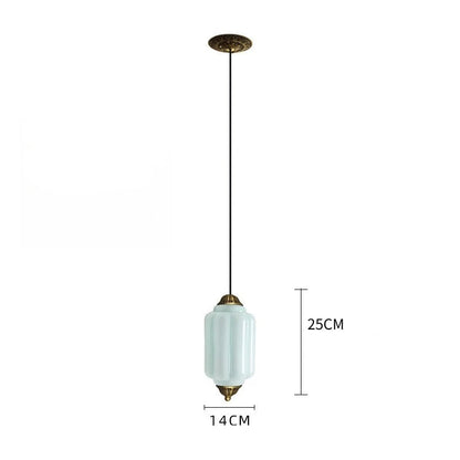 Vintage milk glass pendant with brass